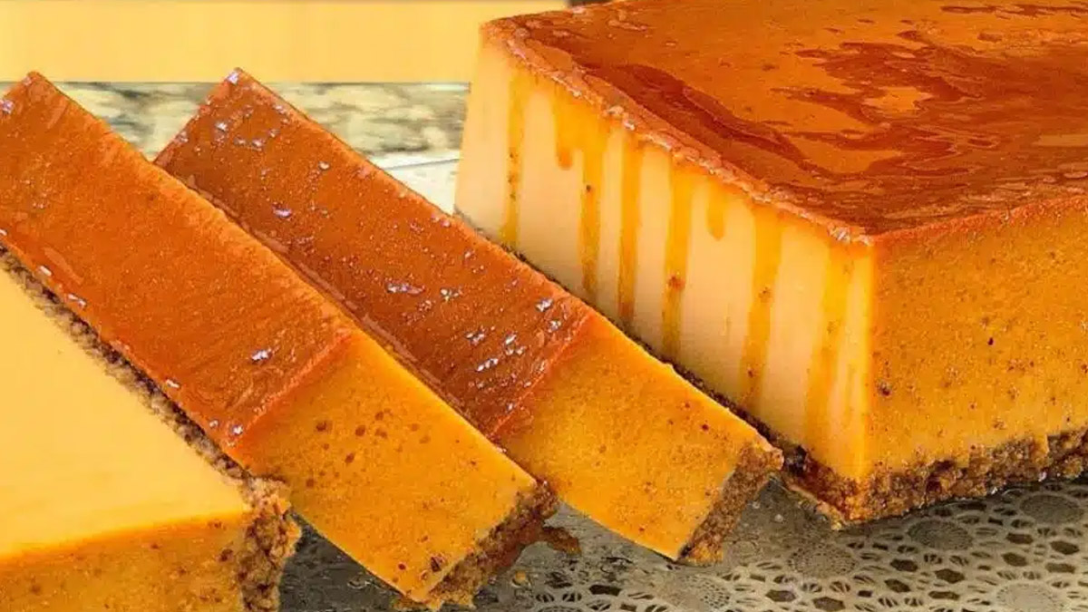 Pudim de doce de leite com paçoca