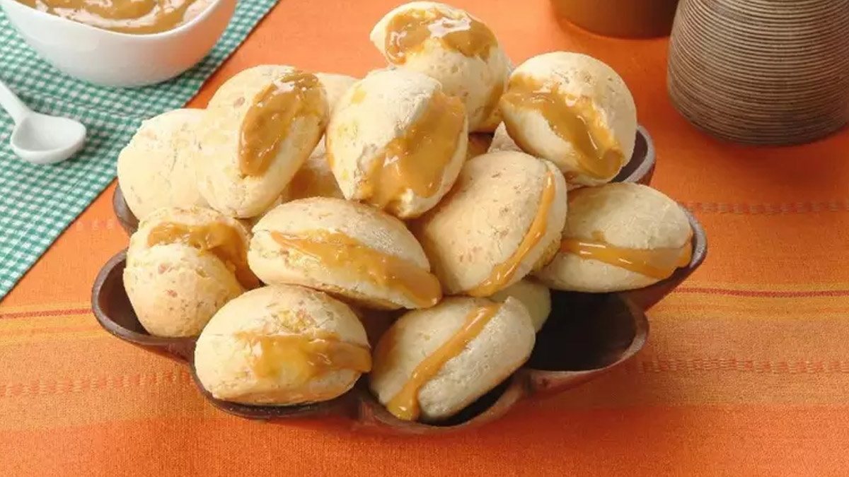 Receita Pão de Queijo com Doce de Leite