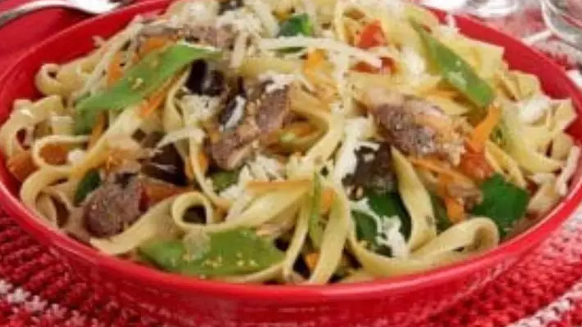 Receita de Talharim de Legumes e Sardinha