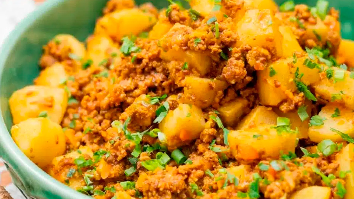 Receita Inhame com carne moída