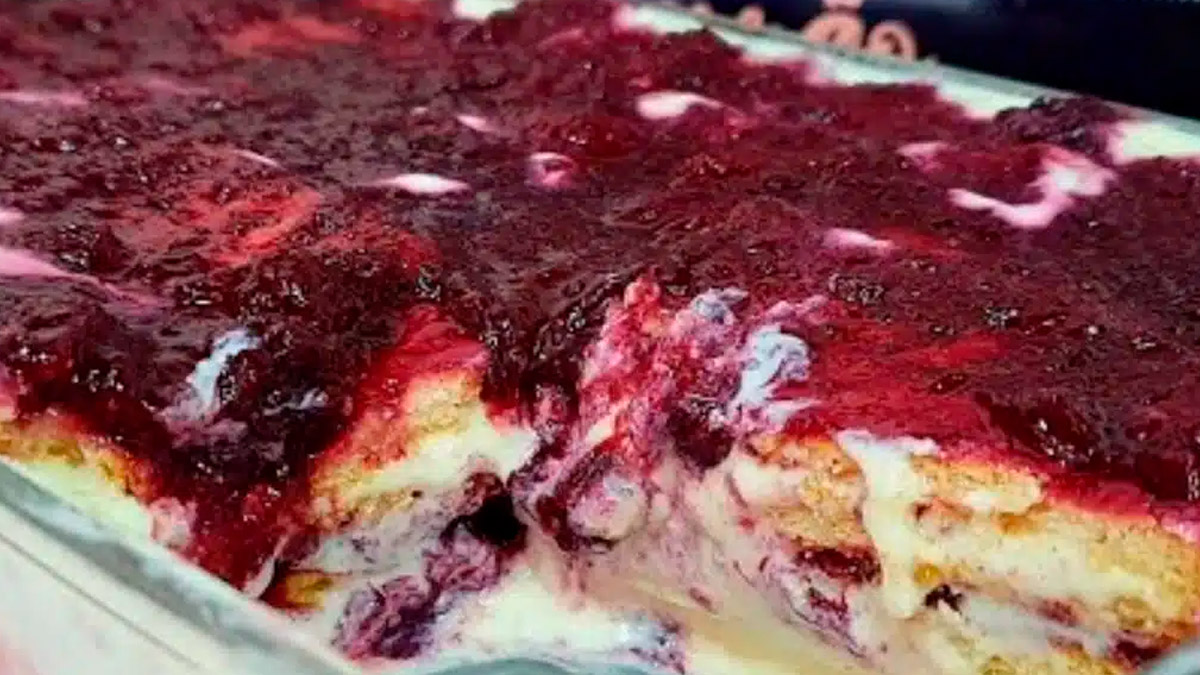 Receita pavê de frutas vermelhas